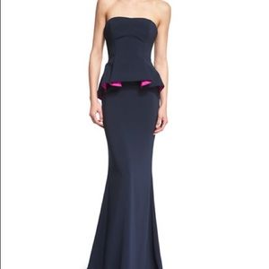 Colorblock Peplum Gown